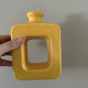 NEW At Home Decorative Mustard Yellow Square Vase